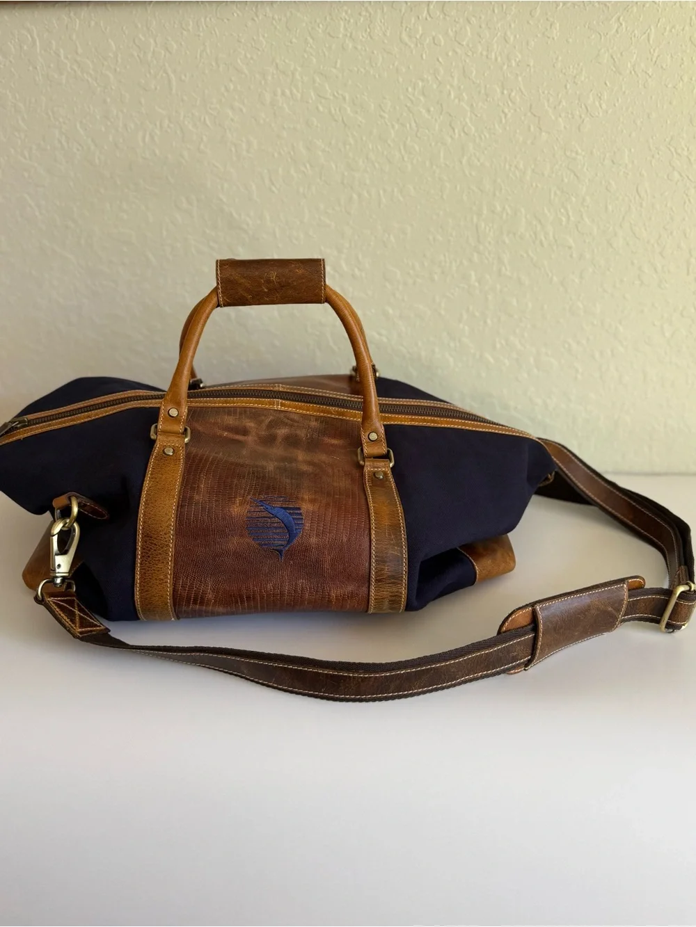 F.H Wadsworth Nylon/leather Weekender Bag